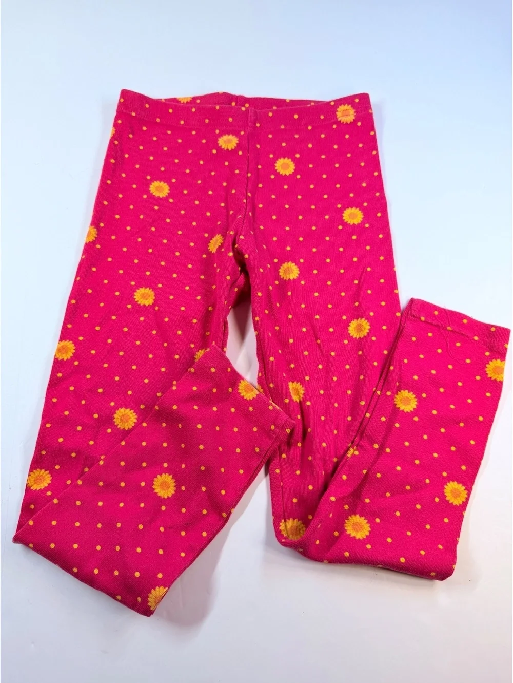 Gymboree Girls Size 7 Pink Sunflower Smiles Polka Dot Leggings